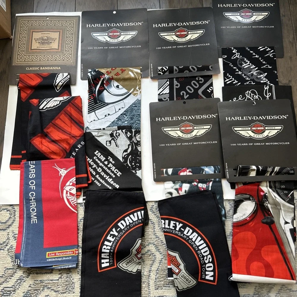 Lot of 12  Harley Davidson Bandana Handkerchiefs New  H-1